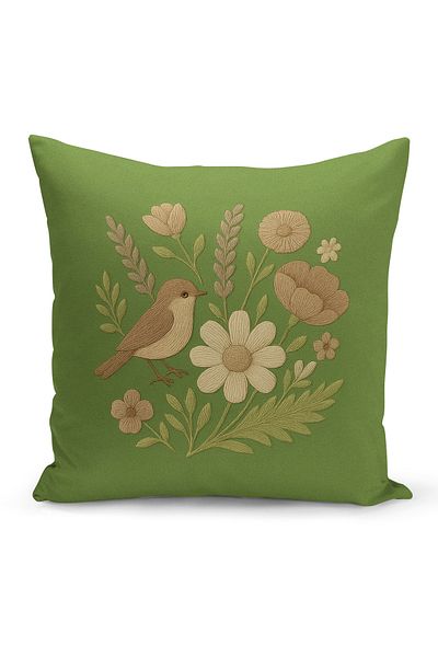 Bertille Home Husă de pernă imprimată digitală pe două părți (aspect de model de broderie Punch/Punch)