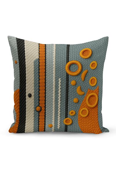 Bertille Home Husă de pernă imprimată digitală pe două părți (aspect de model de broderie Punch/Punch)