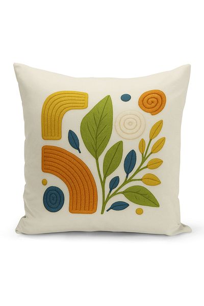 Bertille Home Husă de pernă imprimată digitală pe două părți (aspect de model de broderie Punch/Punch)