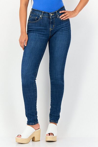 Levi's Women Curvy Fit Mid Wash Stretchable Denim Jeans, Blue