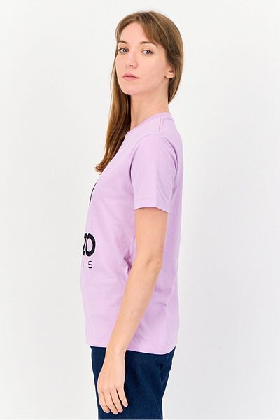 Kenzo Women Crew Neck Short Sleeves Graphic Print T-Shirts, Lavender