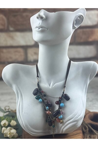 SEDEF TAKI Taşlı Vintage kolye