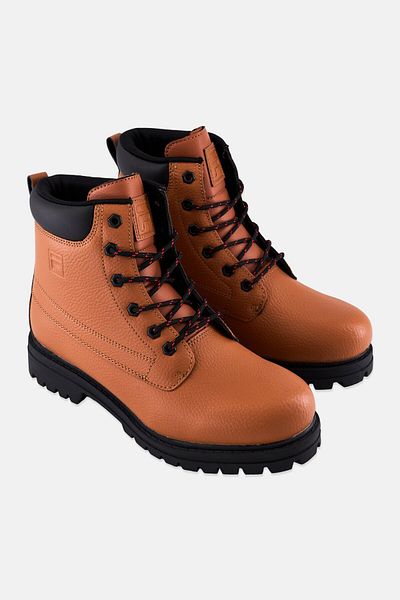 FILA Men Edgewater Lace Up Ankle Boots, Brown