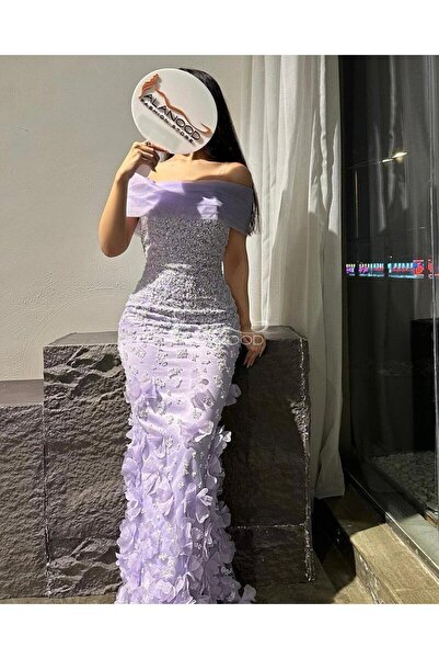 ALANOOD FASHION فستان نوف موف للسهرات والمناسبات - تل ناعم - مقاسات متوفرة - ...