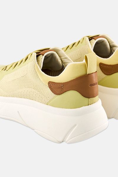 Geox Women Nebula 2,0 Lace Up Casual Shoes, Light Yellow