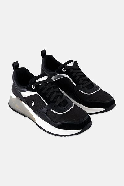 U.S. Polo Assn. Women Lace Up Sneaker Shoes, Black