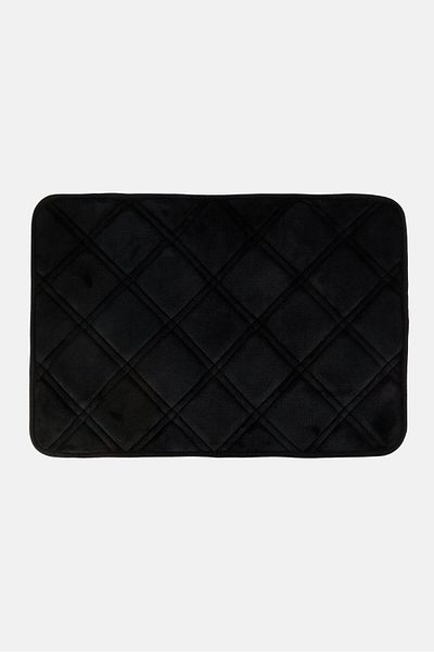Celeste Charcoal Infused Memory Foam Bath Mat, Black