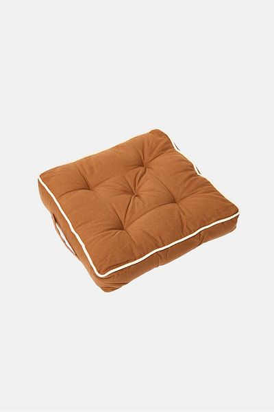 Muy Mucho Piping Contrast Floor Cushion, Brown