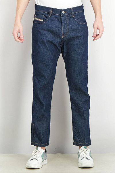 Diesel Men Straight Fit Wash Non-Stretchable Denim, Navy