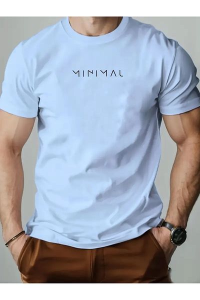 CODE Men's cotton T-shirt with Minimal logo print, crew neck, breathable cotton fabric,