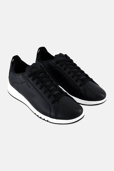 Geox Men Leather Lace Up Shoes, Black