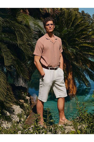 LC Waikiki SOUTHBLUE Regular Fit Short Sleeve Dobby Men's Shirt
