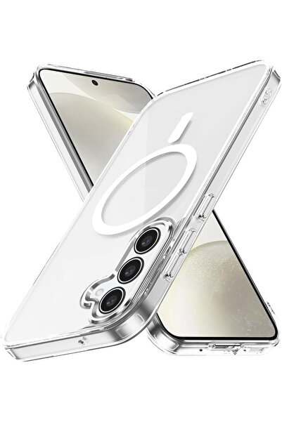 Fibaks Samsung Galaxy A16 Kılıf Magsafe Wireless Kablosuz Şarj Destekli Sert Şeffaf Darbe Emici Kapak