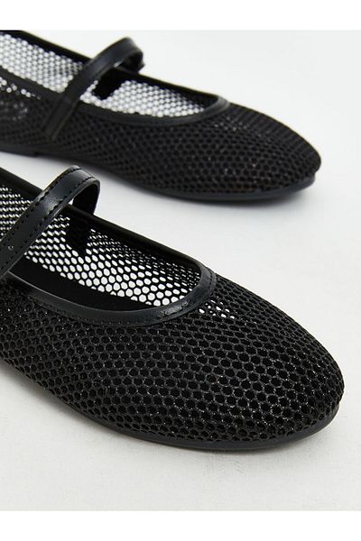 LC Waikiki White Mesh Detailed Women's Ballerinas
