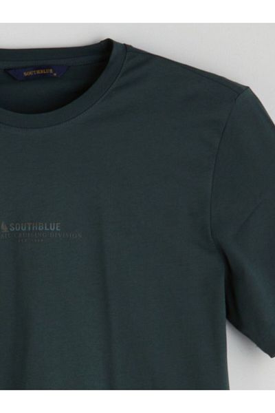 LC Waikiki Southblue Crew Neck Printed Combed Cotton Men's T-Shirt