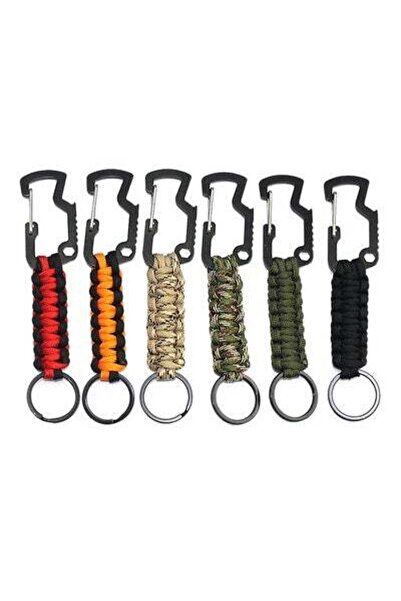 HALAMODO مجموعة من 6 قطع من سلاسل المفاتيح المضفرة المصنوعة من حبل باراكورد م...