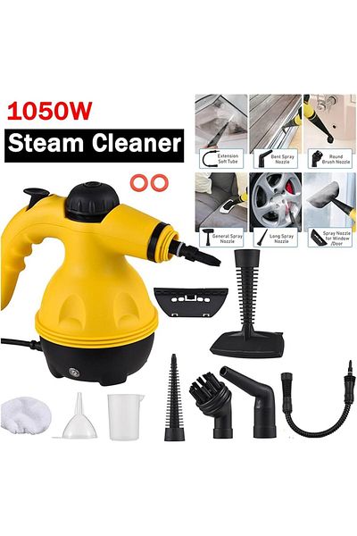 fulina 1050W Portable Handheld Steam Cleaner Set, With 9 Accessories, High Temperature, Cleaning Tool