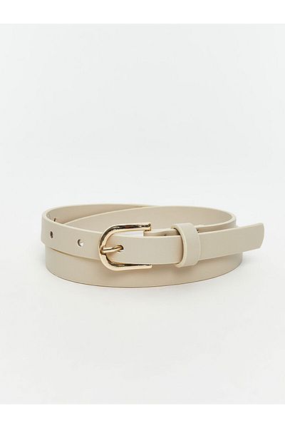 LC Waikiki Ecru Leather Look Girl's Belt