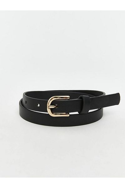 LC Waikiki Black Leather Look Girl's Belt