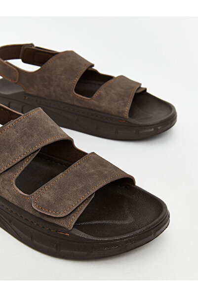 LC Waikiki LCW STEPS Kahverengi Süet Görünümlü Erkek Sandalet
