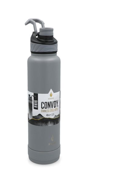 manna Convoy Stainless Steel Easy Carry Handle Water Bottle Grey and Black