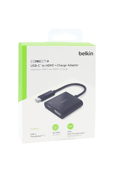Belkin USB-C to HDMI 4K/60 Hz with 60 Watts USB-C PD Passthrough Port Adapter