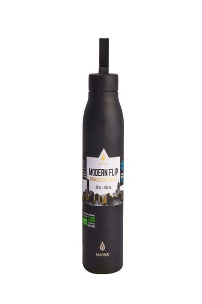manna Hydration Modern Flip Double Wall Insulated Stainless Steel Water Bottle