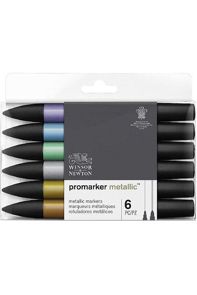 Winsor Newton ProMarker Metallic (6 Colors) Graphic Art Marker