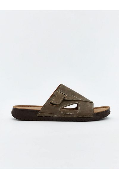 LC Waikiki Lcw Steps Brown Cross Strap Velcro Men's Slippers