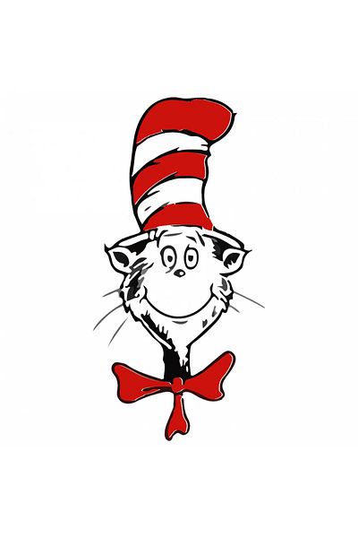 INOVATIX Set de 8 piese, autocolant Dr. Seuss Motanul cu pălărie, INOVATIX®. 6 cm