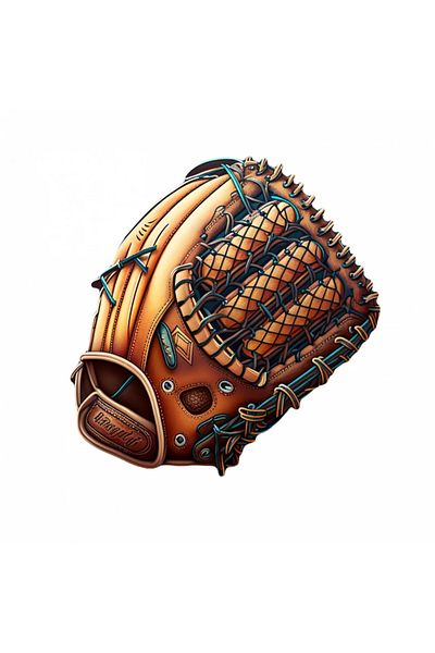 INOVATIX Set de 8 autocolante cu mănușă de baseball, INOVATIX®. 6 cm