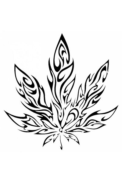 INOVATIX Set of 8, Tribal cannabis leaf sticker, INOVATIX®. 6 cm