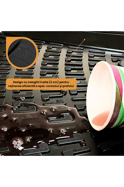 TEAMCAR ® Car Mats Tray Type Compatible Nissan X-Trail T30 (2001–2007) Black Durable Material