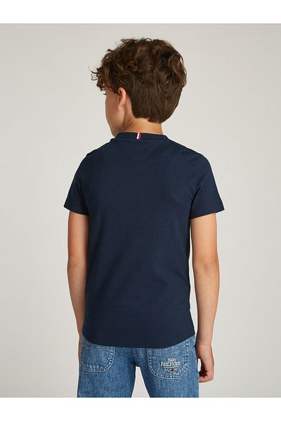 Tommy Hilfiger Boys Dark Night Navy Flag Rib Insert T-Shirt