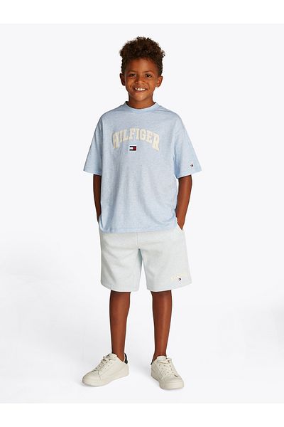 Tommy Hilfiger Boys Breezy Blue Heather Varsity Logo T-Shirt