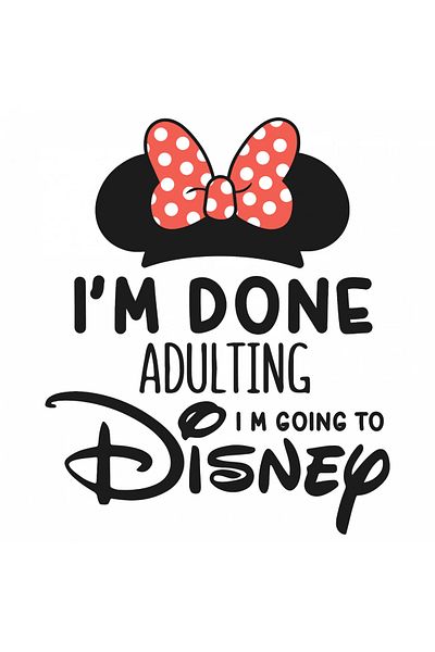 INOVATIX Set de 8 piese, Autocolant „Am terminat de crescut Minnie, merg la Disney”, INOVATIX®. 6 cm