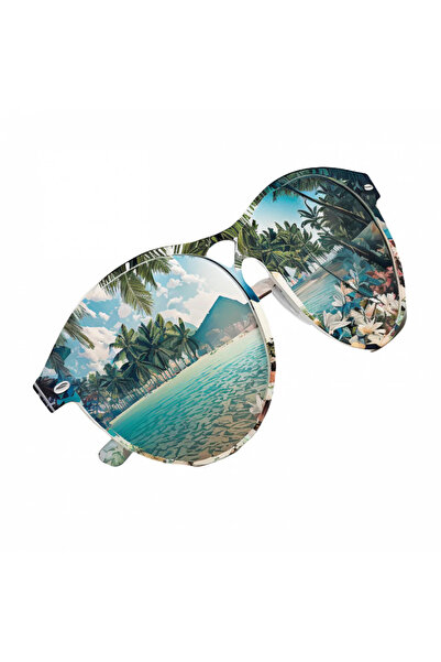 INOVATIX Set de 8 piese, autocolant ochelari de soare cu peisaj exotic, INOVA...