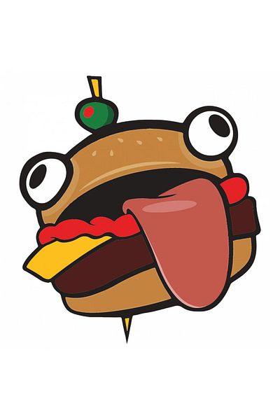 INOVATIX Set of 8 pieces, Sticker Fortnite Durrr Burger, INOVATIX®. 6 cm
