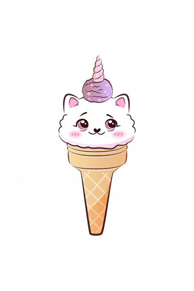 INOVATIX Set de 8 piese, autocolant Delicious Kitty, INOVATIX®. 6 cm