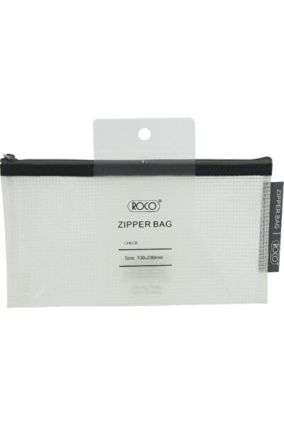 Roco حقيبة مستندات - فتحة تحميل علوية، شفافة مع لمسة سوداء