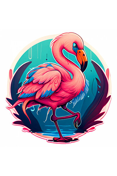 INOVATIX Set de 8 piese, autocolant Flamingo din stuf, INOVATIX®. 6 cm