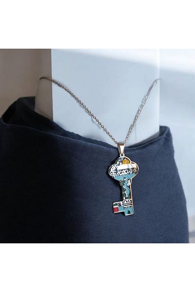 GOOG DESIGN Special Design Necklace with Palestinian Al-Aqsa Mosque Themed Key Symbol