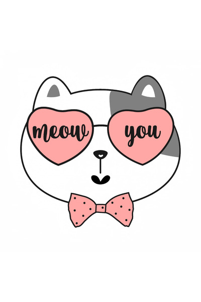 INOVATIX Σετ 8 τεμαχίων, αυτοκόλλητο γάτας με παπιγιόν, INOVATIX®. 6 εκ.