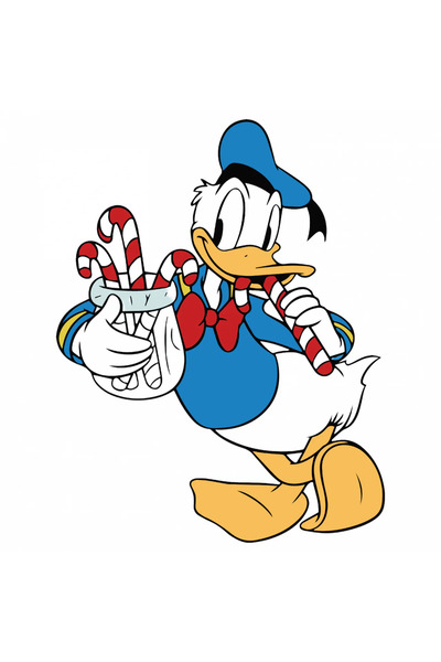 INOVATIX Set de 8 piese, autocolant Donald Duck cu acadele, INOVATIX®. 6 cm