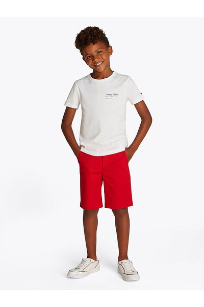Tommy Hilfiger Boys White Flag Character Back Logo T-Shirt