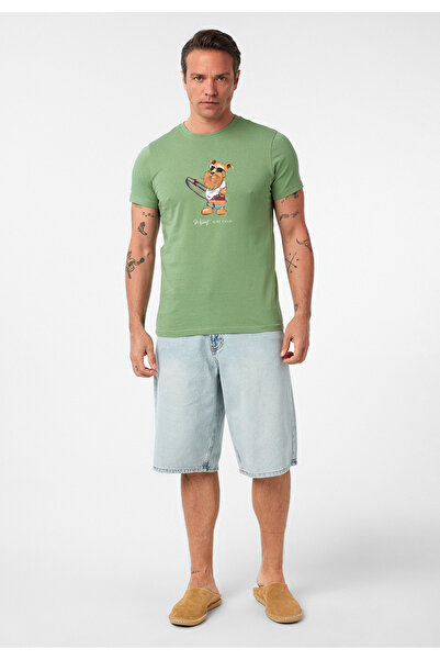 Williot Ανδρικό μπλουζάκι με κοντό μανίκι με στάμπα σκύλου Francisco με κανονική εφαρμογή