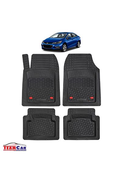 TEAMCAR ® Car Mats Tray Type Compatible Chevrolet Cruze J400 (2016–2023) Black Durable Material