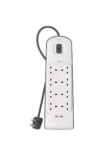 Belkin واقي من زيادة التيار + شاحن USB 8 منافذ؛ 2 منفذ USB 2.00 متر (6.56 قدم)