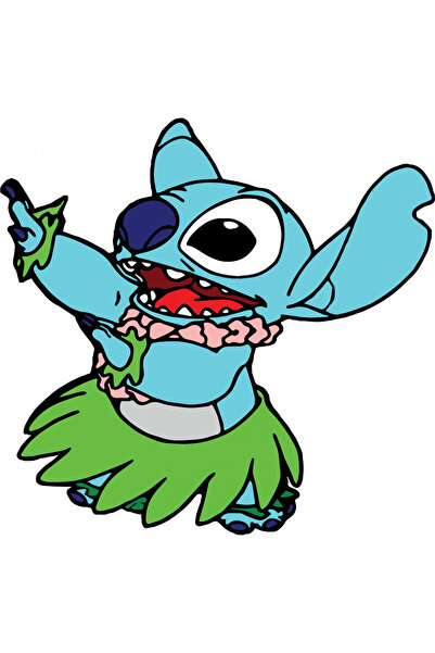 INOVATIX Set de 8 piese, autocolant Lilo și Stitch Hula, INOVATIX®. 6 cm