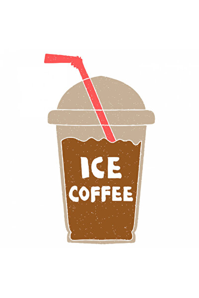 INOVATIX Set de 8 piese, Autocolant Cafea cu gheață și pai, INOVATIX®. 6 cm